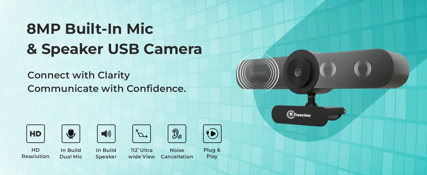 8MP Built In Mic Speaker USB Camera A 01